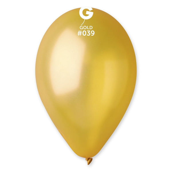 Gemar Latex Balloon #039 Gold 12inch 50 Count Metal Color - balloonsplaceusa