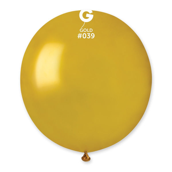 Gemar Latex Balloon #039 Gold 19inch 25 Count Metal Color - balloonsplaceusa