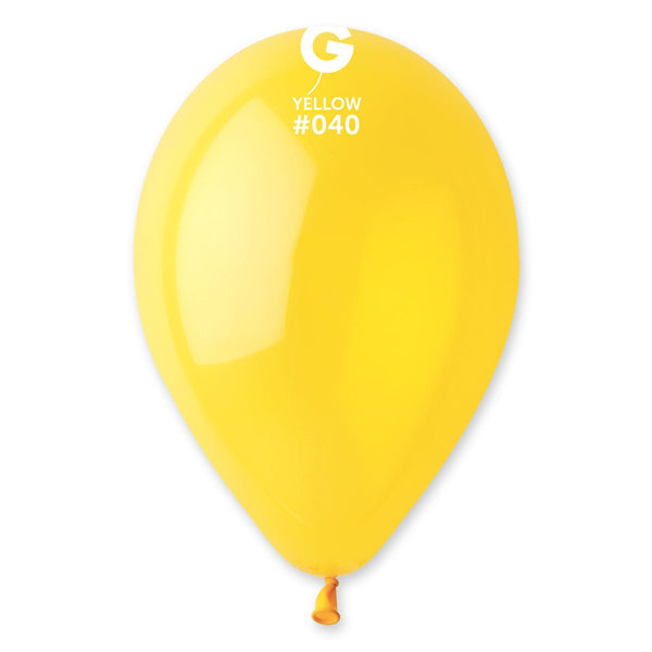 Gemar Latex Balloon #040 Yellow 12inch 50 Count Crystal Color - balloonsplaceusa
