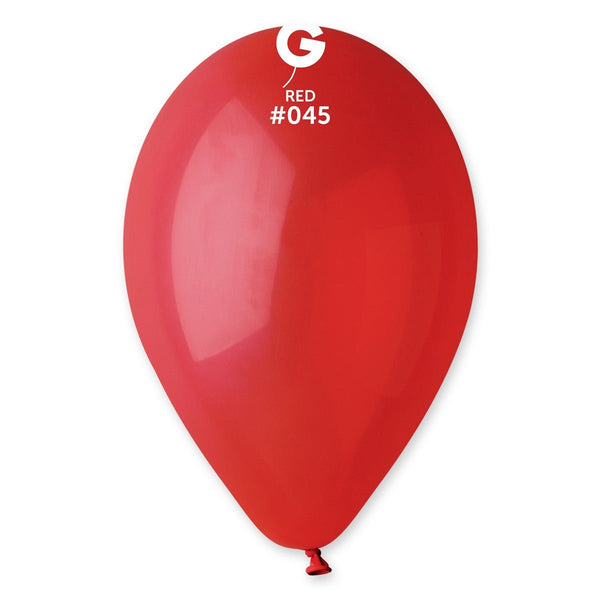 Gemar Latex Balloon #045 Red 12inch 50 Count Solid Color - balloonsplaceusa