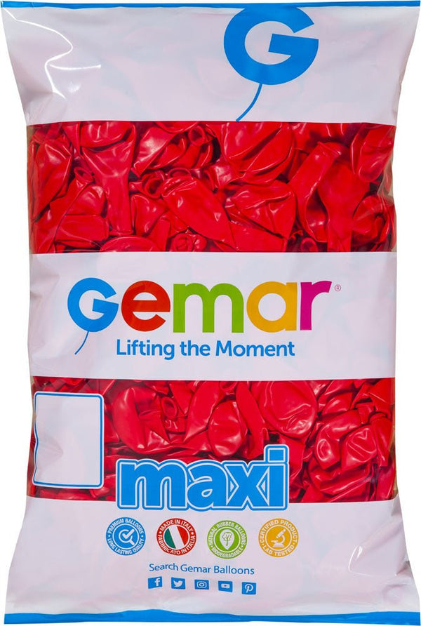 Gemar Latex Balloon #045 Red 12inch 500 Count Solid Color - balloonsplaceusa