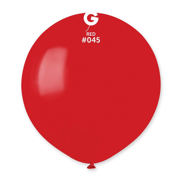 Gemar Latex Balloon #045 Red 19inch 25 Count Solid Color - balloonsplaceusa