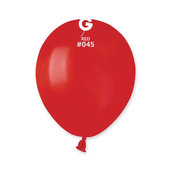 Gemar Latex Balloon #045 Red 5inch 100 Count Solid Color - balloonsplaceusa