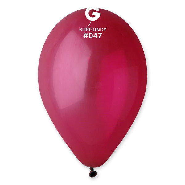 Gemar Latex Balloon #047 Burgundy 12inch 50 Count Solid Color - balloonsplaceusa