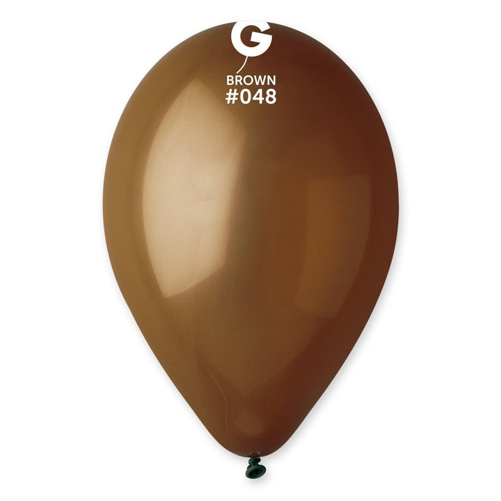 Gemar Latex Balloon #048 Brown 12inch 50 Count Solid Color - balloonsplaceusa