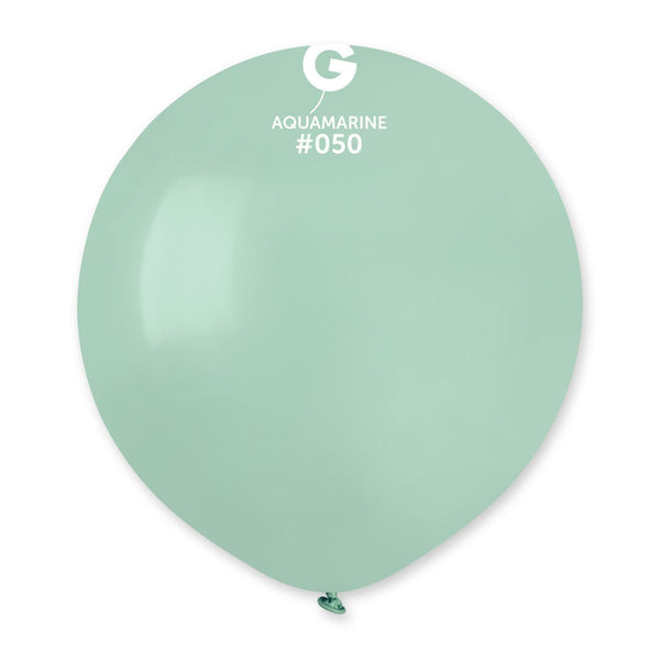 Gemar Latex Balloon #050 Acquamarine 19inch 25 Count Solid Color - balloonsplaceusa
