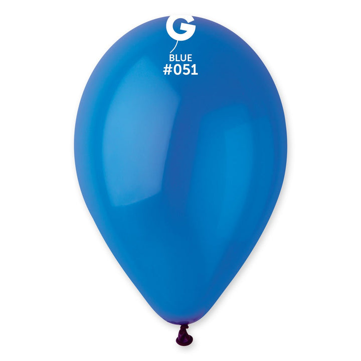 Gemar Latex Balloon #051 Blue 12inch 50 Count Crystal Color - balloonsplaceusa