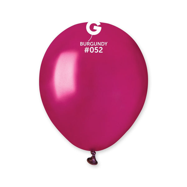 Gemar Latex Balloon #052 Burgundy 5inch 100 Count Metal Color - balloonsplaceusa