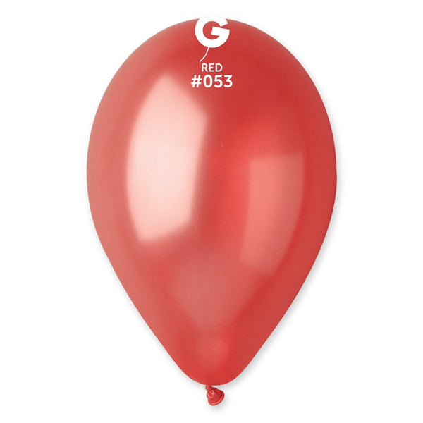 Gemar Latex Balloon #053 Red 12inch 50 Count Metal Color - balloonsplaceusa