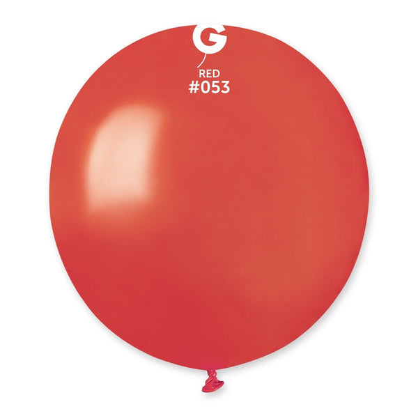 Gemar Latex Balloon #053 Red 19inch 25 Count Metal Color - balloonsplaceusa