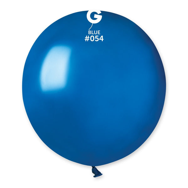 Gemar Latex Balloon #054 Blue 19inch 25 Count Metal Color - balloonsplaceusa
