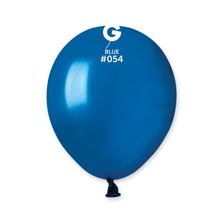 Gemar Latex Balloon #054 Blue 5inch 100 Count Metal Color - balloonsplaceusa