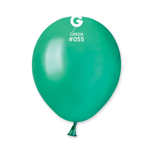 Gemar Latex Balloon #055 Green 5inch 100 Count Metal Color - balloonsplaceusa
