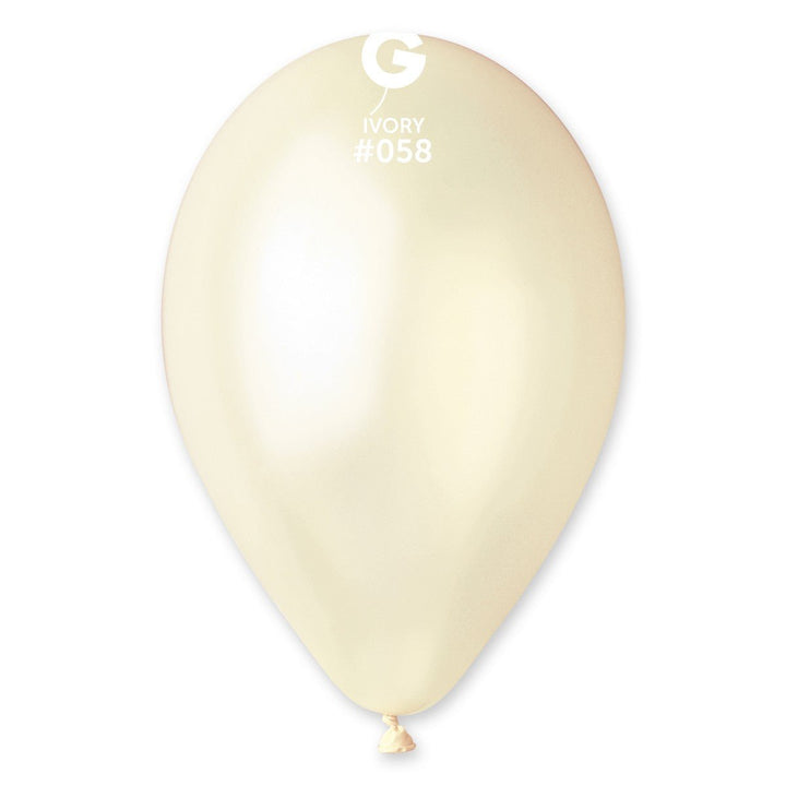 Gemar Latex Balloon #058 Ivory 12inch 50 Count Metal Color - balloonsplaceusa