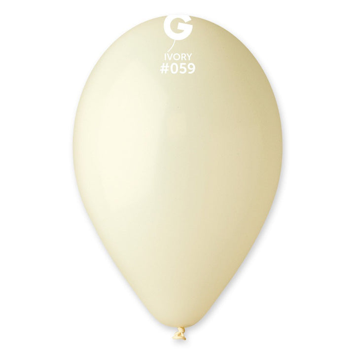 Gemar Latex Balloon #059 Ivory 12inch 50 Count Solid Color - balloonsplaceusa