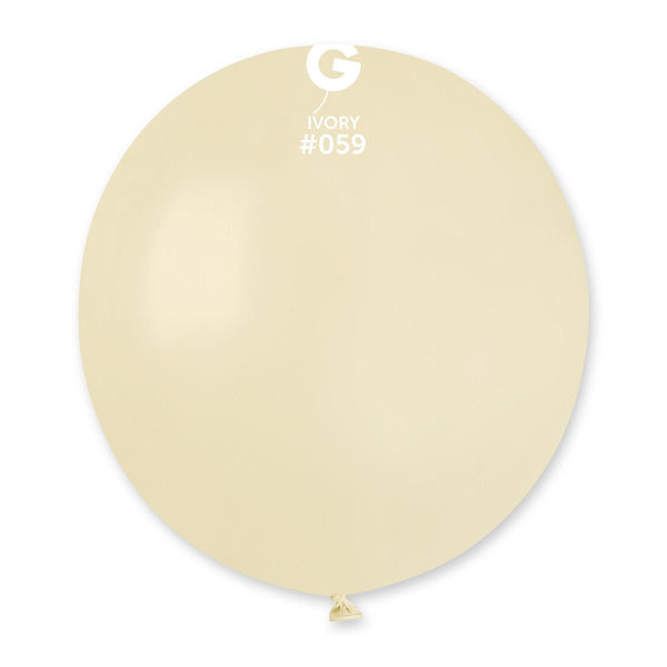Gemar Latex Balloon #059 Ivory 19inch 25 Count Solid Color - balloonsplaceusa