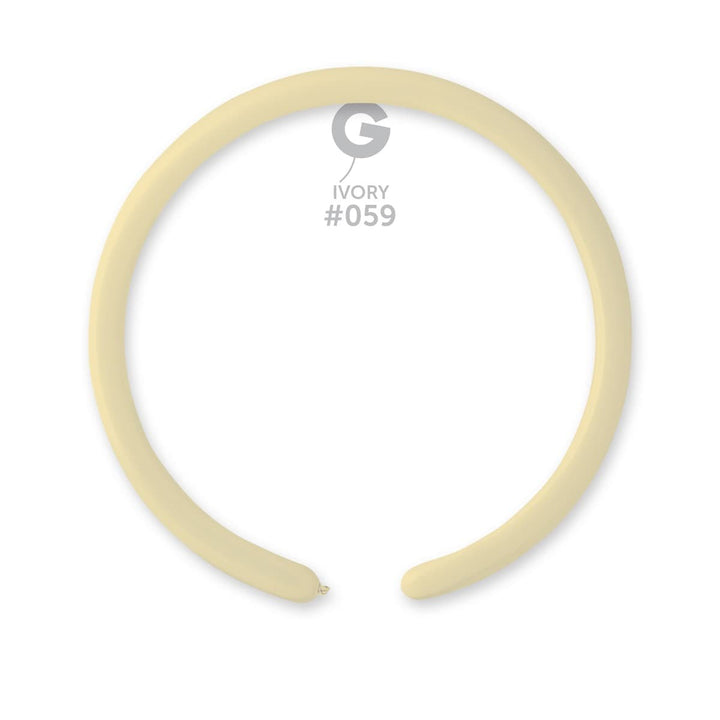 Gemar Latex Balloon #059 Ivory 1inch 50 Count Solid Color - balloonsplaceusa