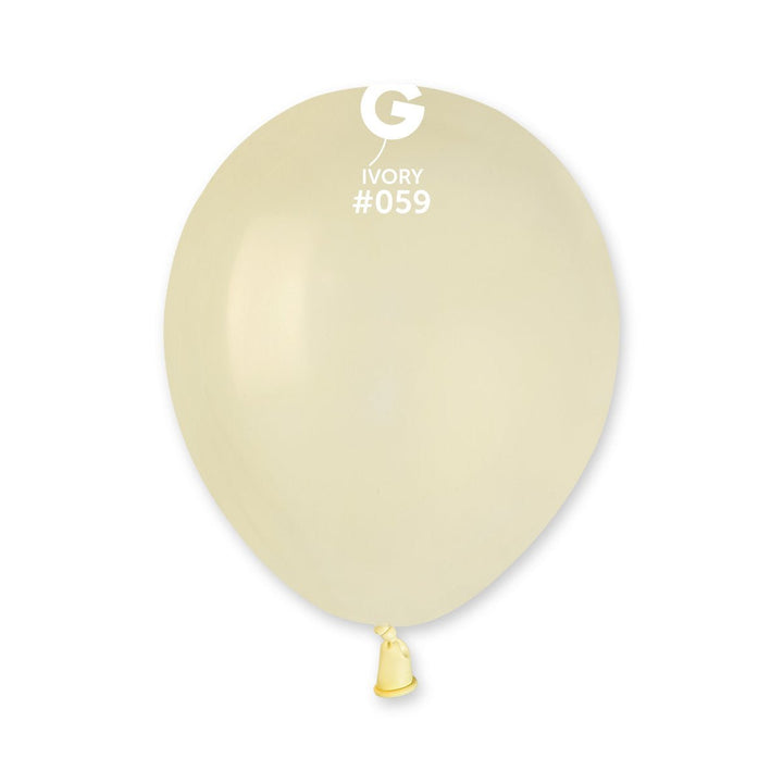 Gemar Latex Balloon #059 Ivory 5inch 100 Count Solid Color - balloonsplaceusa