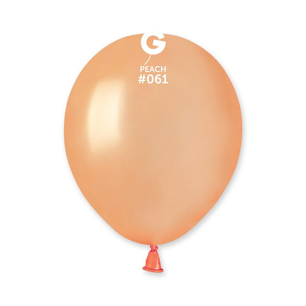 Gemar Latex Balloon #061 Peach 5inch 100 Count Metal Color - balloonsplaceusa