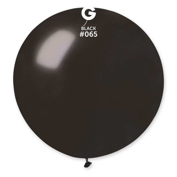 Gemar Latex Balloon #065 Black 31inch 1 Count Metal Color - balloonsplaceusa