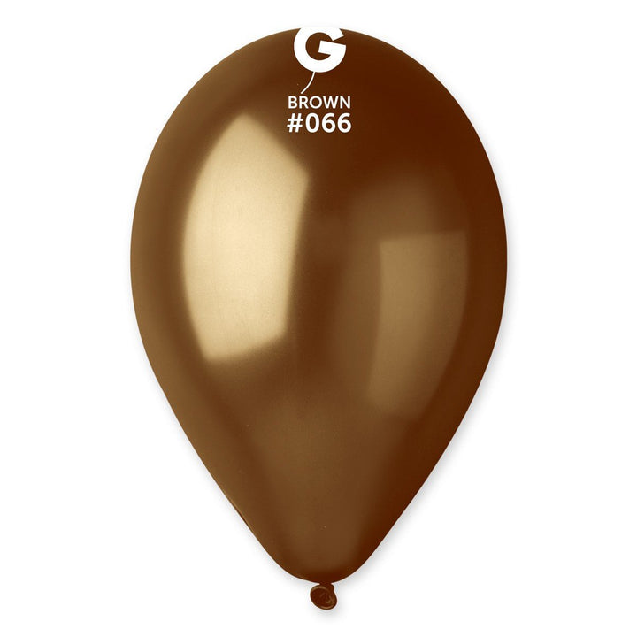 Gemar Latex Balloon #066 Brown 12inch 50 Count Metal Color - balloonsplaceusa