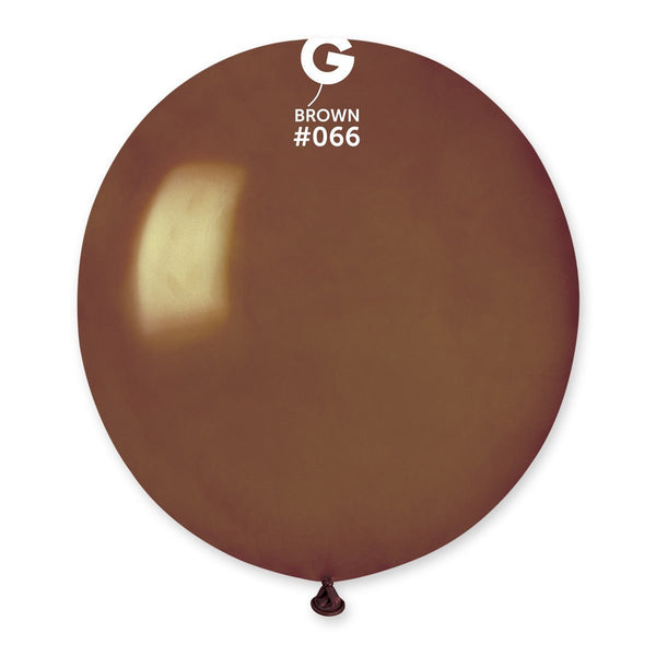 Gemar Latex Balloon #066 Brown 19inch 25 Count Metal Color - balloonsplaceusa