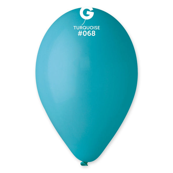 Gemar Latex Balloon #068 Turquoise 12inch 50 Count Solid Color - balloonsplaceusa