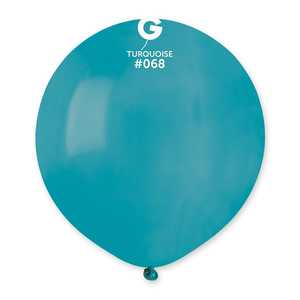 Gemar Latex Balloon #068 Turquoise 19inch 25 Count Solid Color - balloonsplaceusa