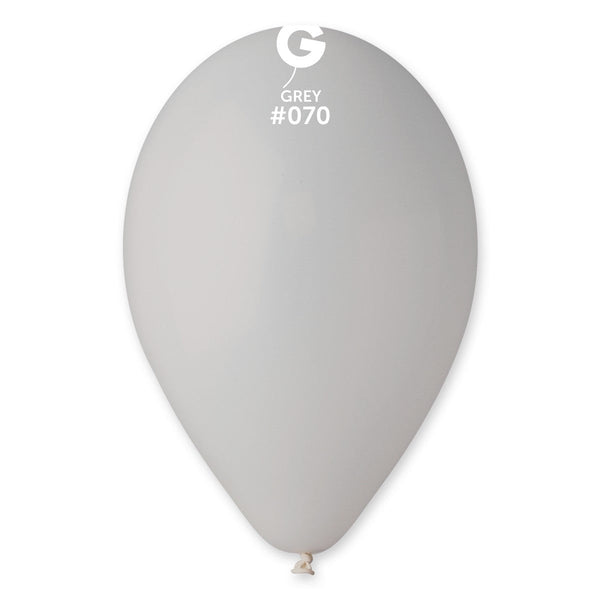 Gemar Latex Balloon #070 Grey 12inch 50 Count Solid Color - balloonsplaceusa