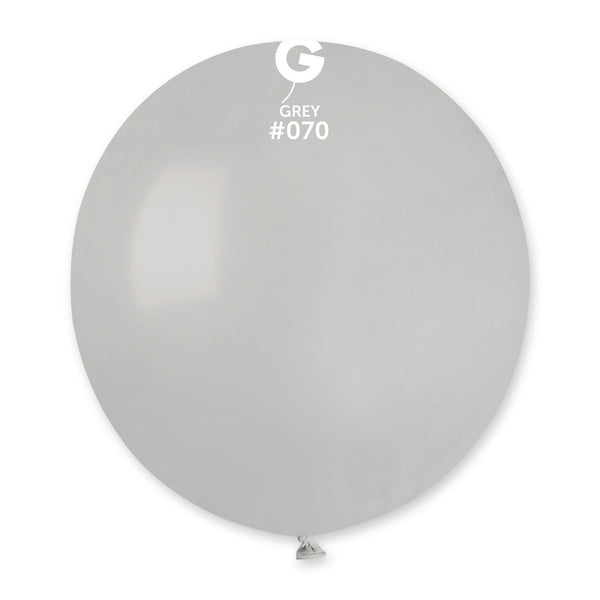 Gemar Latex Balloon #070 Grey 19inch 25 Count Solid Color - balloonsplaceusa