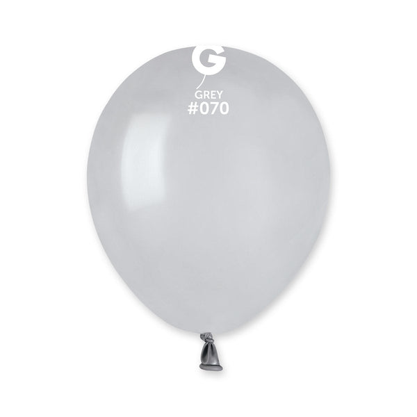Gemar Latex Balloon #070 Grey 5inch 100 Count Solid Color - balloonsplaceusa