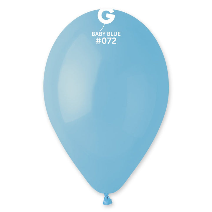 Gemar Latex Balloon #072 Baby Blue 12inch 50 Count Solid Color - balloonsplaceusa