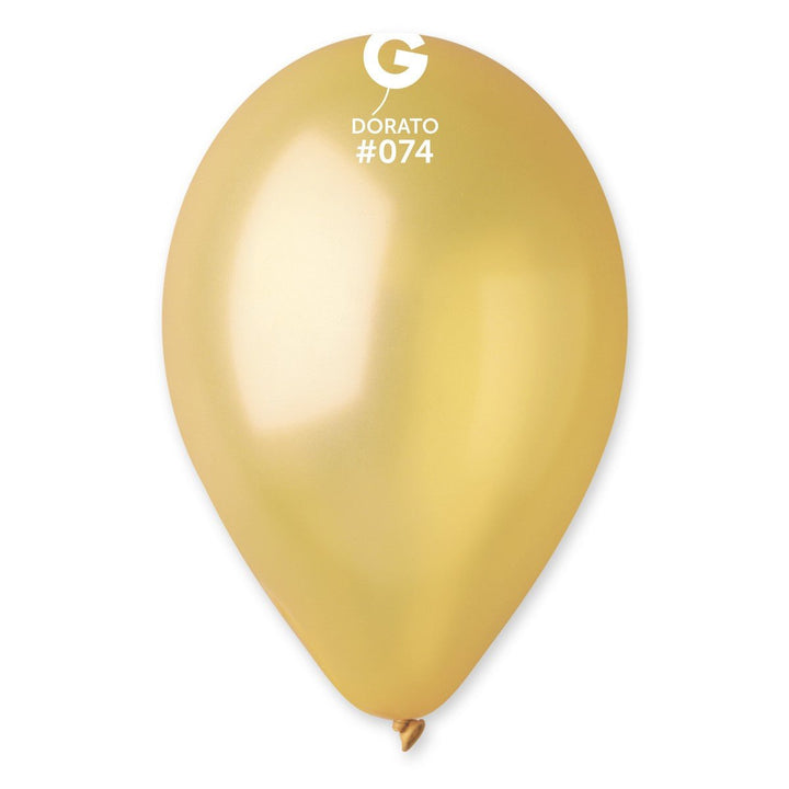 Gemar Latex Balloon #074 Dorato 12inch 50 Count Metal Color - balloonsplaceusa