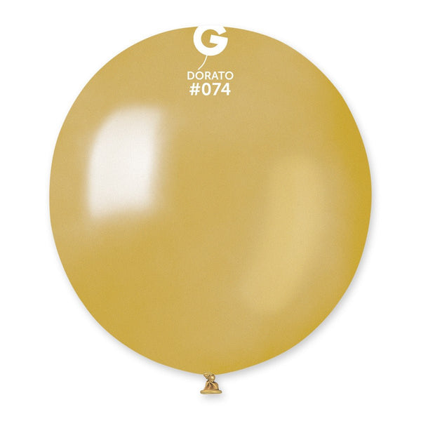 Gemar Latex Balloon #074 Dorato 19inch 25 Count Metal Color - balloonsplaceusa