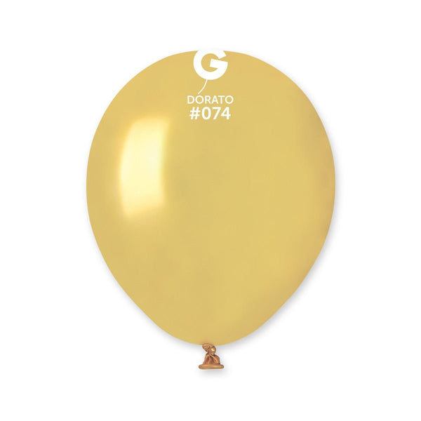 Gemar Latex Balloon #074 Dorato 5inch 100 Count Metal Color - balloonsplaceusa