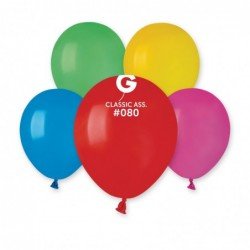 Gemar Latex Balloon #080 Classic Assorted 5inch 100 Count Solid Color - balloonsplaceusa