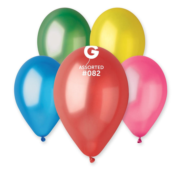 Gemar Latex Balloon #082 Assorted 12inch 50 Count Metal Color - balloonsplaceusa
