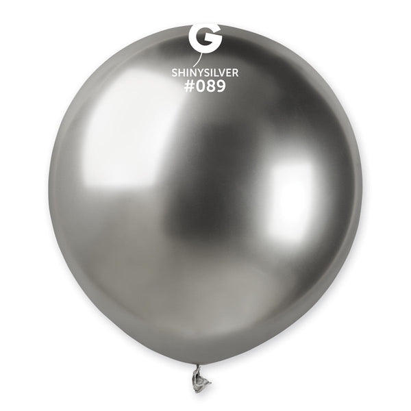 Gemar Latex Balloon #089 Silver 19inch 25 Count Shiny Color - balloonsplaceusa