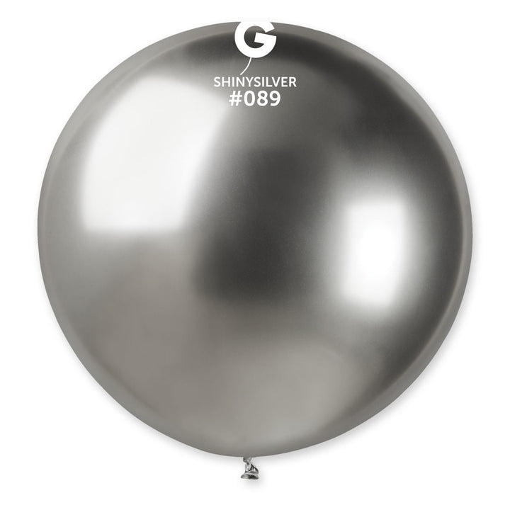 Gemar Latex Balloon #089 Silver 31inch 1 Count Shiny Color - balloonsplaceusa