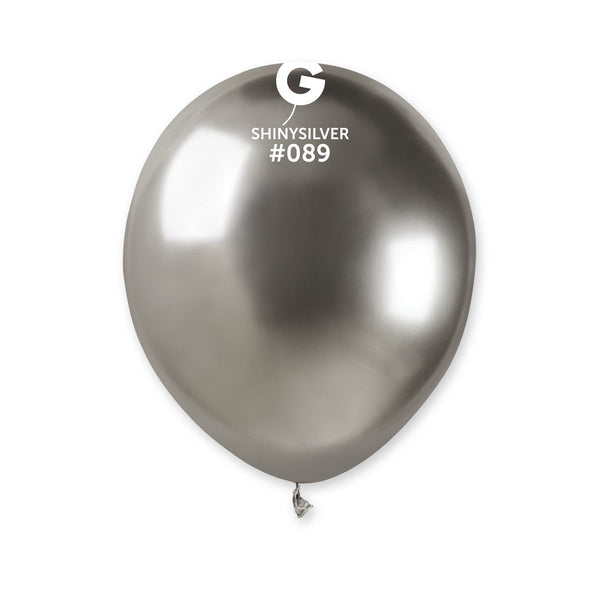 Gemar Latex Balloon #089 Silver 5inch 50 Count Shiny Color - balloonsplaceusa