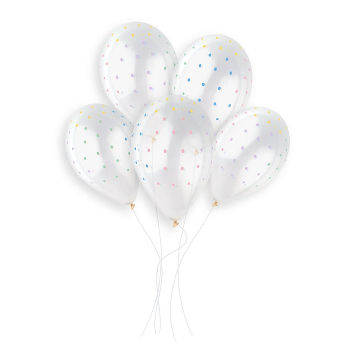 Gemar Latex Balloon #1051 Clear Chic Dots Assorted Printed 13inch 50 Count Crystal Color - balloonsplaceusa