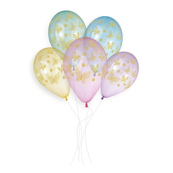 Gemar Latex Balloon #1058 Assorted Butterfly Golden Printed 13inch 50 Count Crystal Color - balloonsplaceusa
