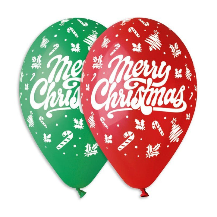 Gemar Latex Balloon #112 Assorted Christmas Printed 12inch 50 Count Solid Color - balloonsplaceusa
