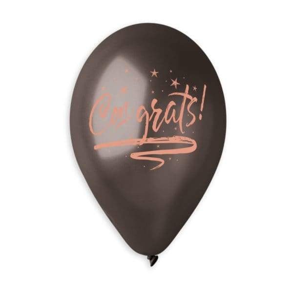 Gemar Latex Balloon #797 White Congrats Printed 12inch 50 Count Metal Color - balloonsplaceusa
