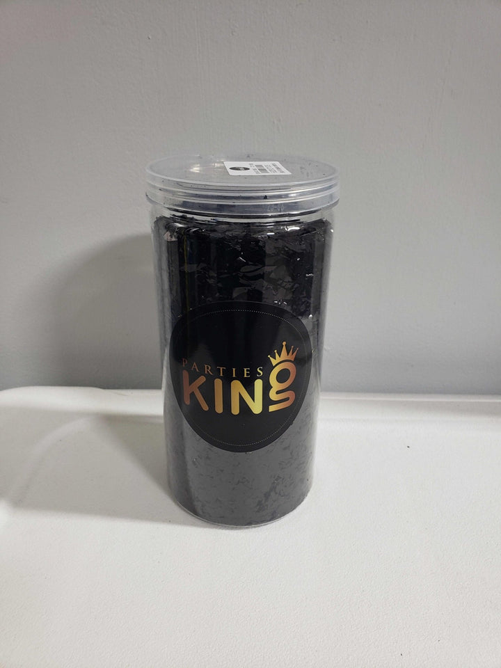 Jar Foil Black Confetti 250 g - balloonsplaceusa