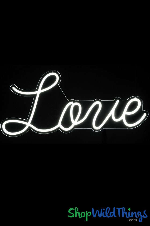 Love Neon Signs 27x12 inch White LED Letters - balloonsplaceusa