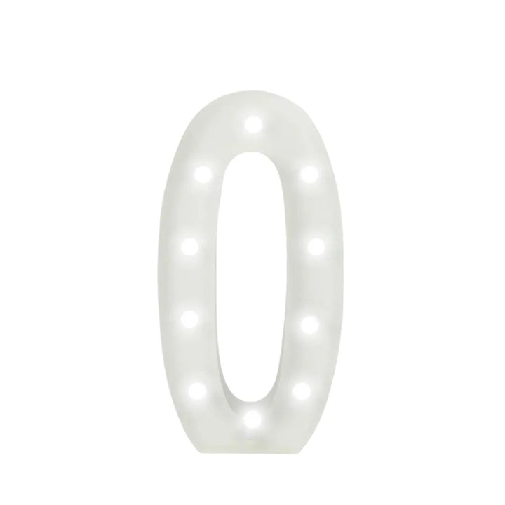 Marquee 4ft Metal Number 0 With White Lights / Rent - balloonsplaceusa