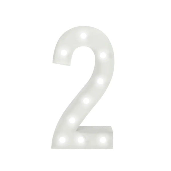 Marquee 4ft Metal Number 2 With White Lights / Rent - balloonsplaceusa
