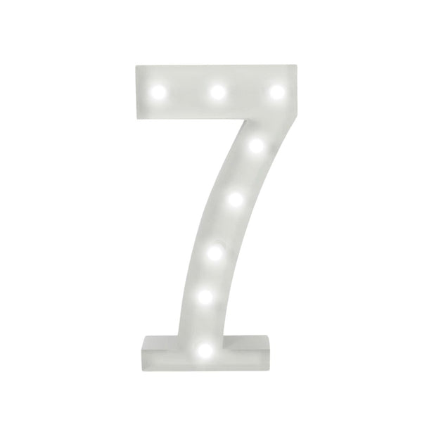 Marquee 4ft Metal Number 7 With White Lights - balloonsplaceusa