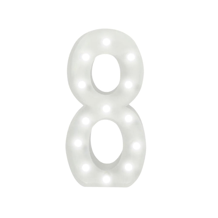 Marquee 4ft Metal Number 8 With White Lights - balloonsplaceusa